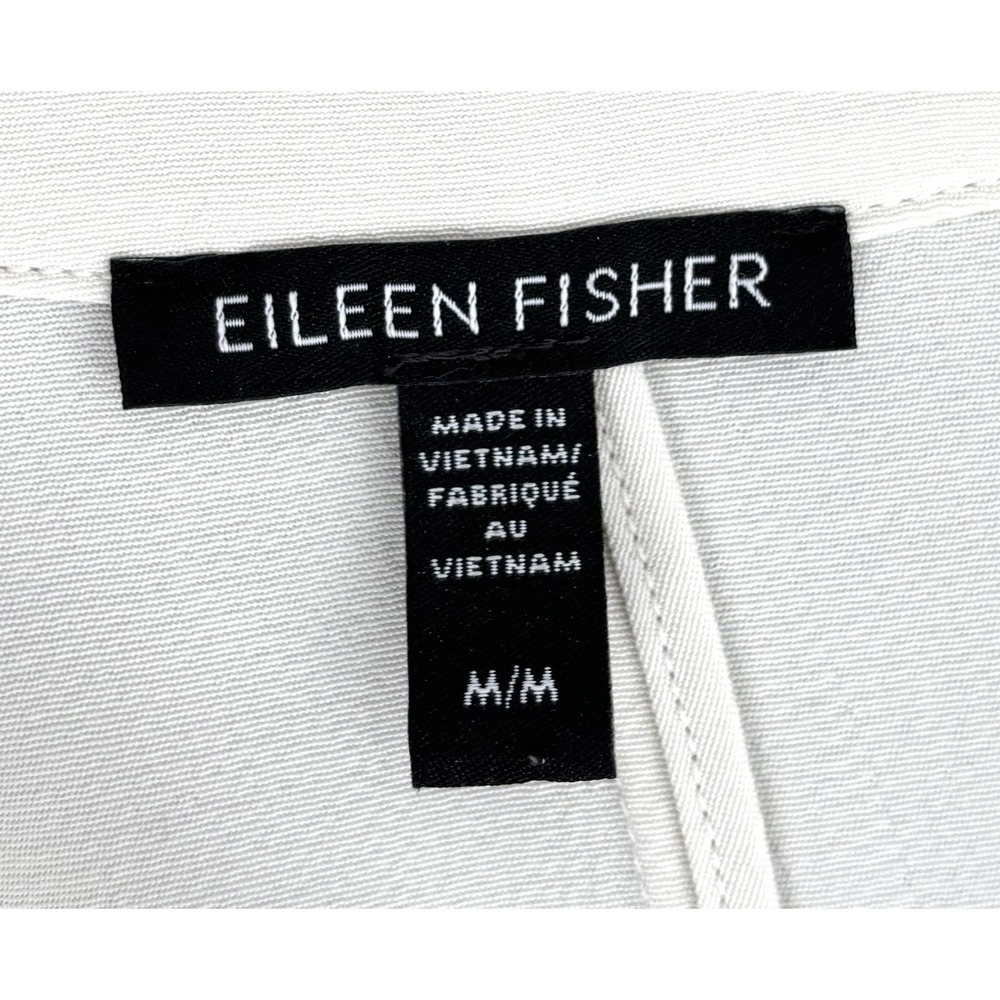 Eileen Fisher Textured Crepe Notch Collar Jacket‎ Size Medium Ivory Lyocell Boxy - Picture 8 of 10